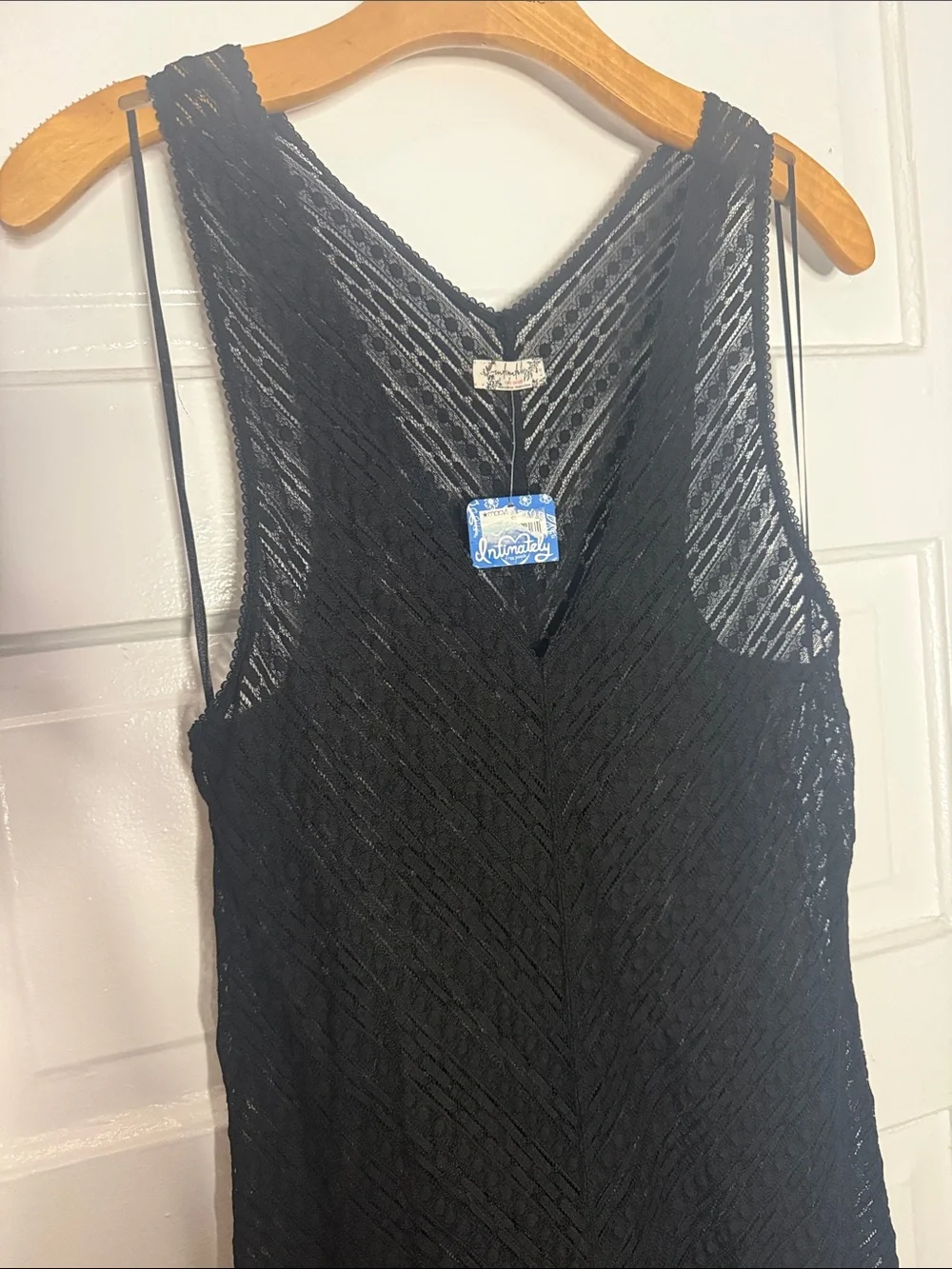 Free People Black Asymmetrical Handkerchief Hem Dress